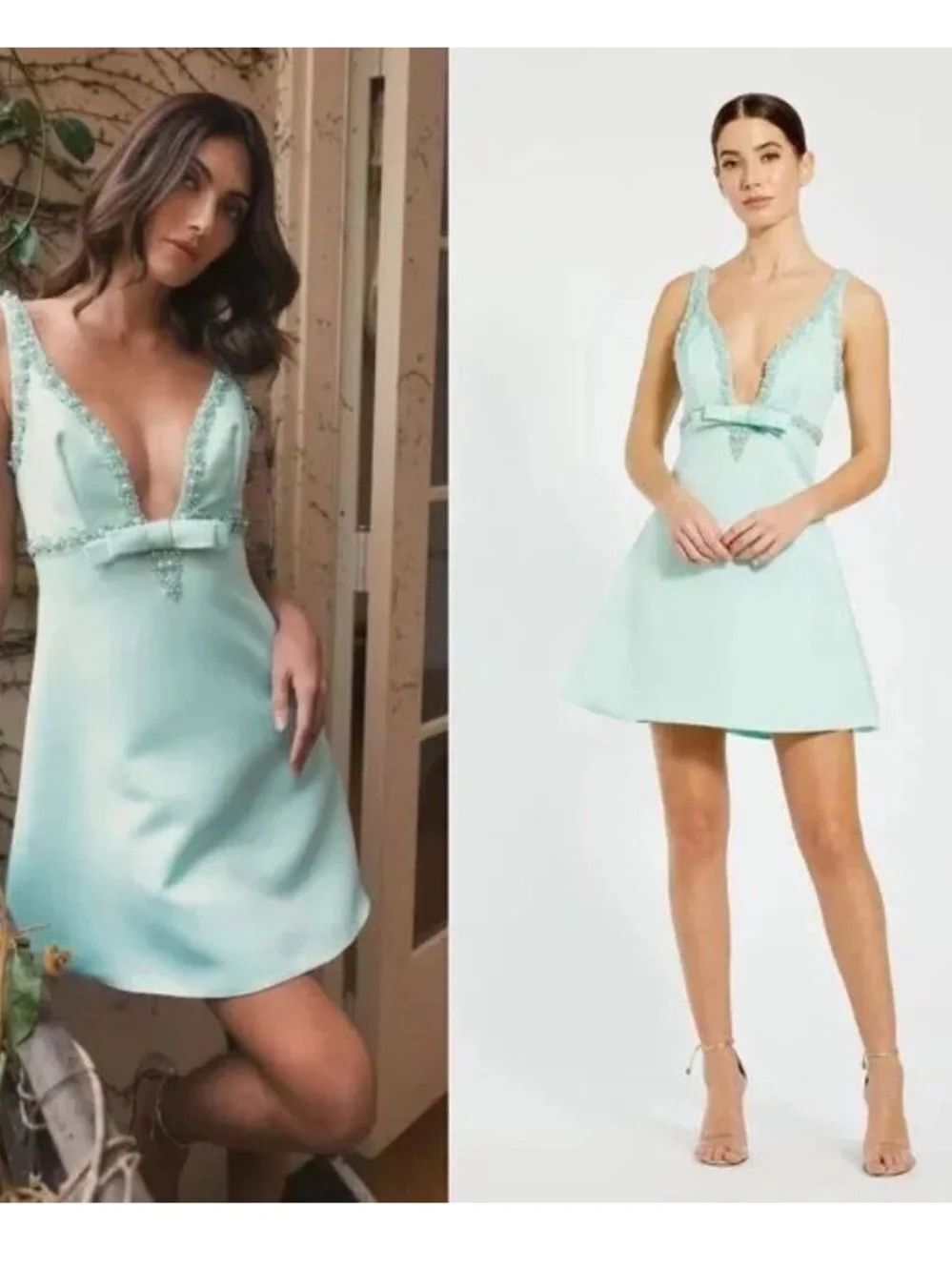 Mac Duggal A-Line Pearl embellished Mini Dress NWT Style 2228
